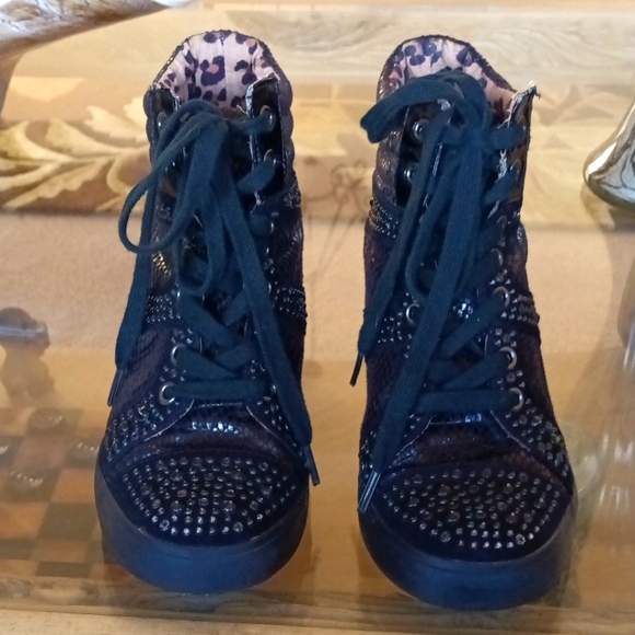 Girls GB rhinestone wedge sneakers - Picture 1 of 4